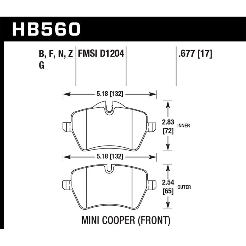 Hawk Performance DTC-60 Brake Pads (HB560G.677)