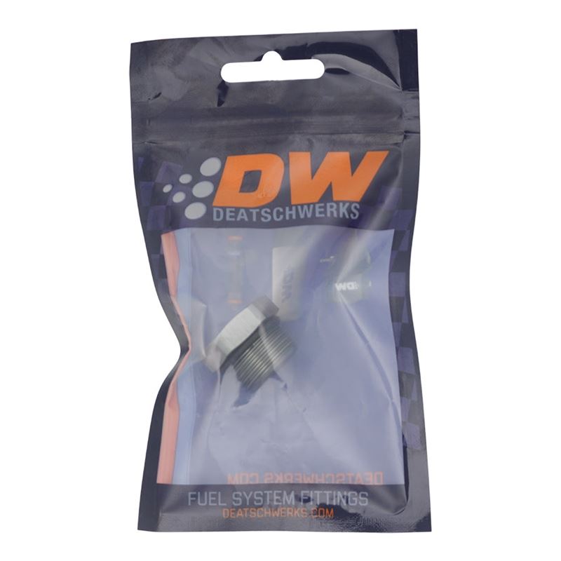 DeatschWerks 10AN ORB Male Plug Fitting with 1/8in NPT Gauge Port - Anodized DW Titanium (6-02-0732)