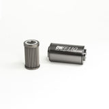 Deatschwerks In-line fuel filter element and housing kit stainless steel 40 micron-8AN 110mm (8-03-110-040K)