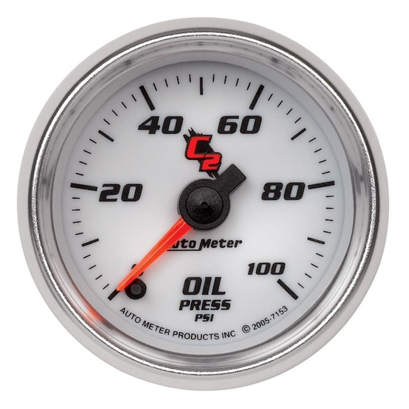 AutoMeter C2 52mm 100 PSI Electronic Oil Pressure Gauge (7153)