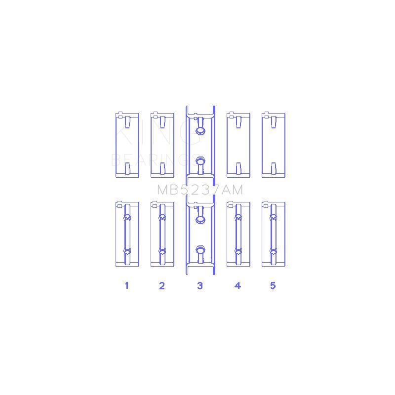 King Engine Bearings Main Bearing Set for 1987-1994 Mitsubishi Precis (MB5237AM)