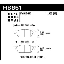 Load image into Gallery viewer, Hawk Performance Blue 9012 Brake Pads (HB851E.680)