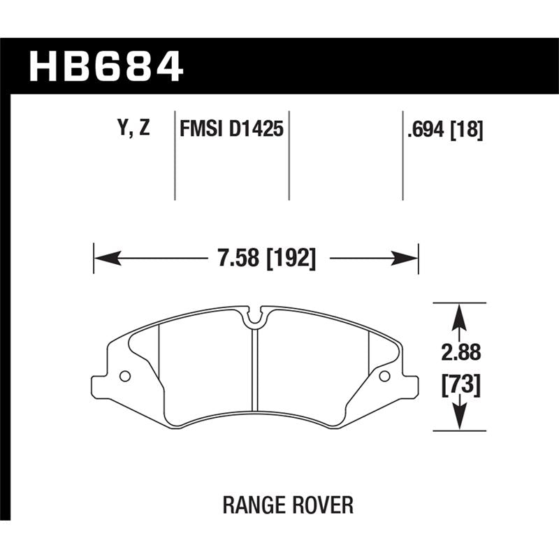 Hawk Performance Performance Ceramic Brake Pads (HB684Z.694)