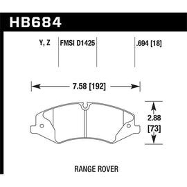 Hawk Performance Performance Ceramic Brake Pads (HB684Z.694)