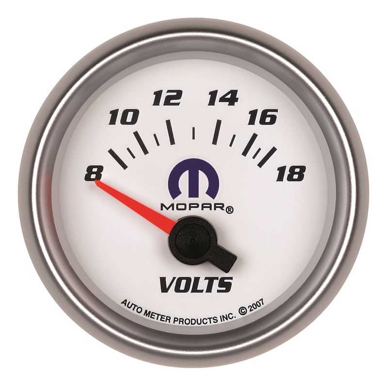 AutoMeter Mopar 52.4mm SSE 8-18 Volts Voltmeter Gauge (880035)