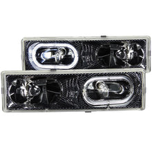 Load image into Gallery viewer, ANZO USA 1988-1998 Chevrolet C1500 Crystal Headlights Carbon w/ Halo (111005)