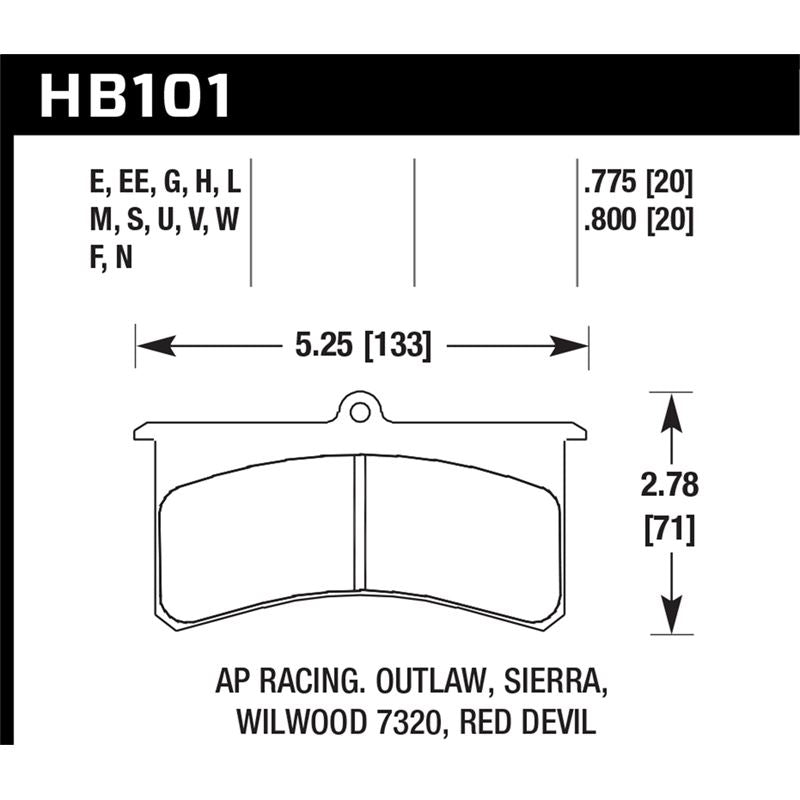 Hawk Performance Motorsports Brake Pads (HB101M.800)