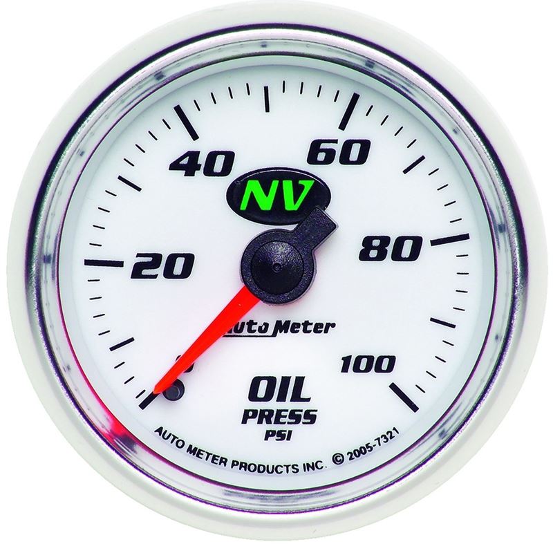 AutoMeter NV 52mm 0-100 PSI Oil Pressure Mechanical Gauge (7321)