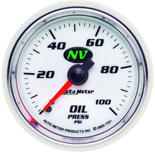 Load image into Gallery viewer, AutoMeter NV 52mm 0-100 PSI Oil Pressure Mechanical Gauge (7321)