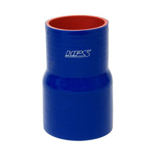 Load image into Gallery viewer, HPS 4&quot; 4.25&quot; ID, 4&quot; Long High Temp 4 ply Reinforced Silicone Reducer Coupl (HTSR-400-425-L4-BLUE)
