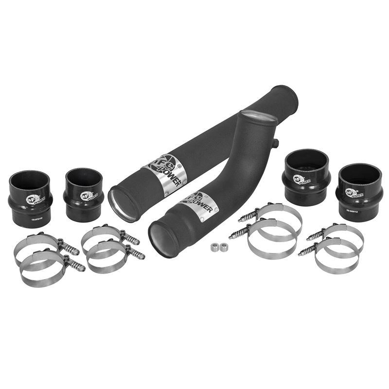 aFe BladeRunner 3 IN and 2-3/4 IN Aluminum Hot and Cold Charge Pipe Kit Black (46-20084-B)