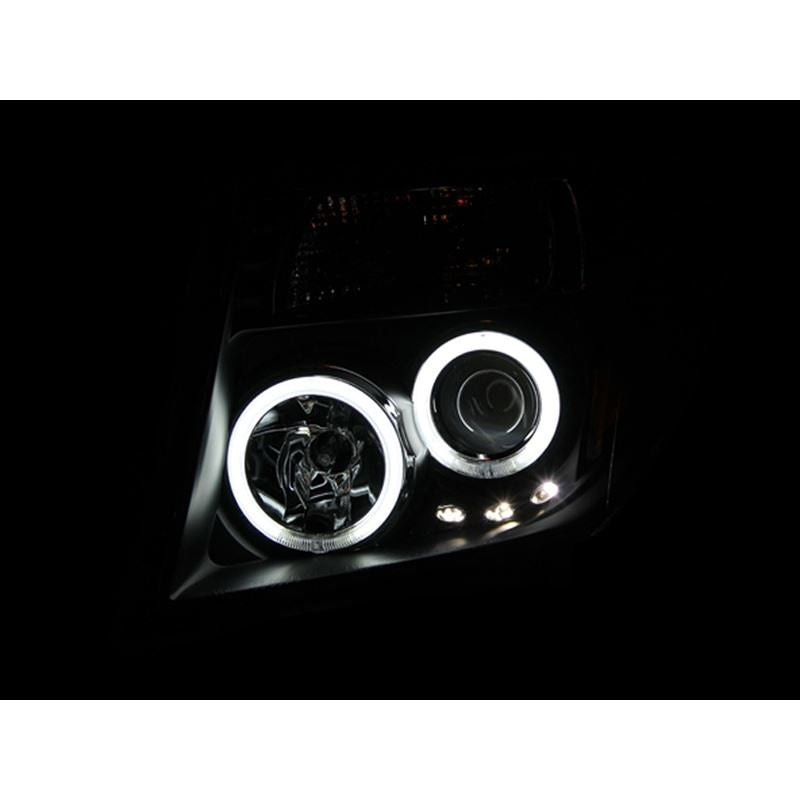 ANZO USA 2005-2008 Nissan Frontier Projector Headlights w/ Halo Black (111111)