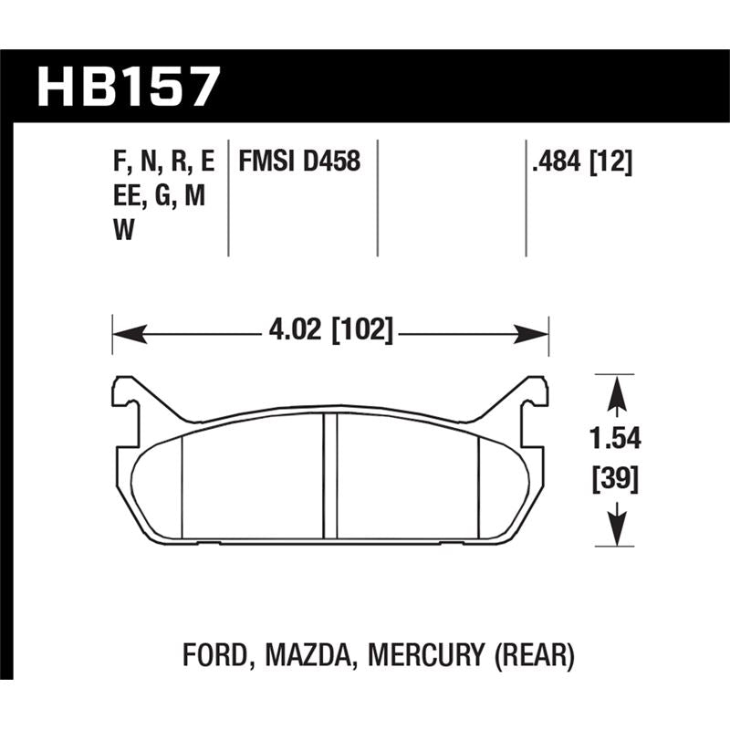 Hawk Performance Black Brake Pads (HB157M.484)