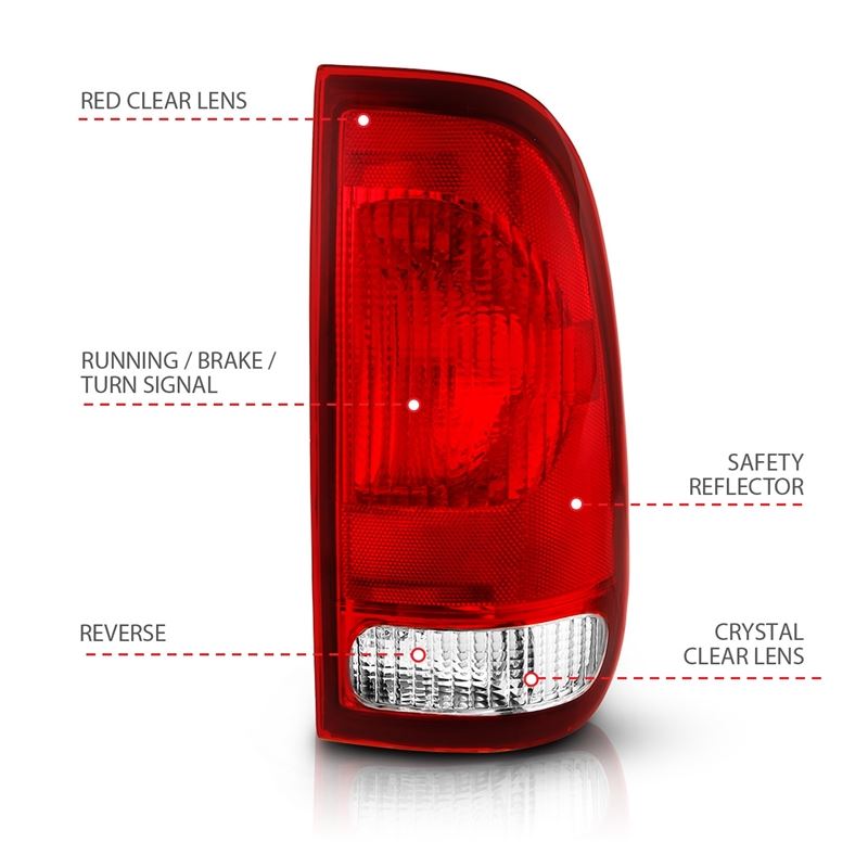 ANZO USA Tail Light Assembly, Red/Clear Lens, OE Replacement, (311307)