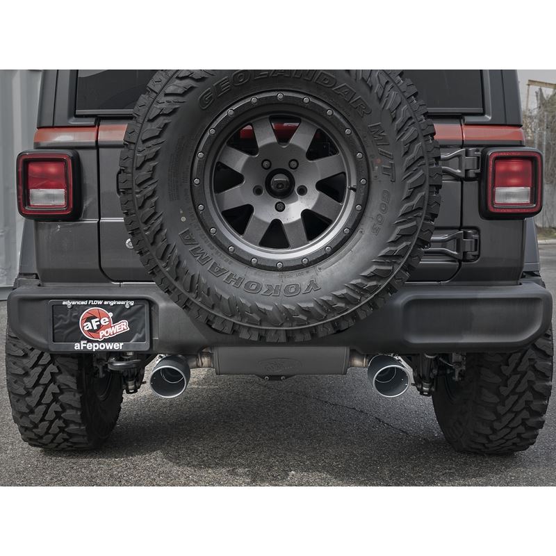 aFe Rebel Series 2-1/2 IN 304 Stainless Steel Cat-Back Exhaust System w/ Black Tips (49-38066-B)