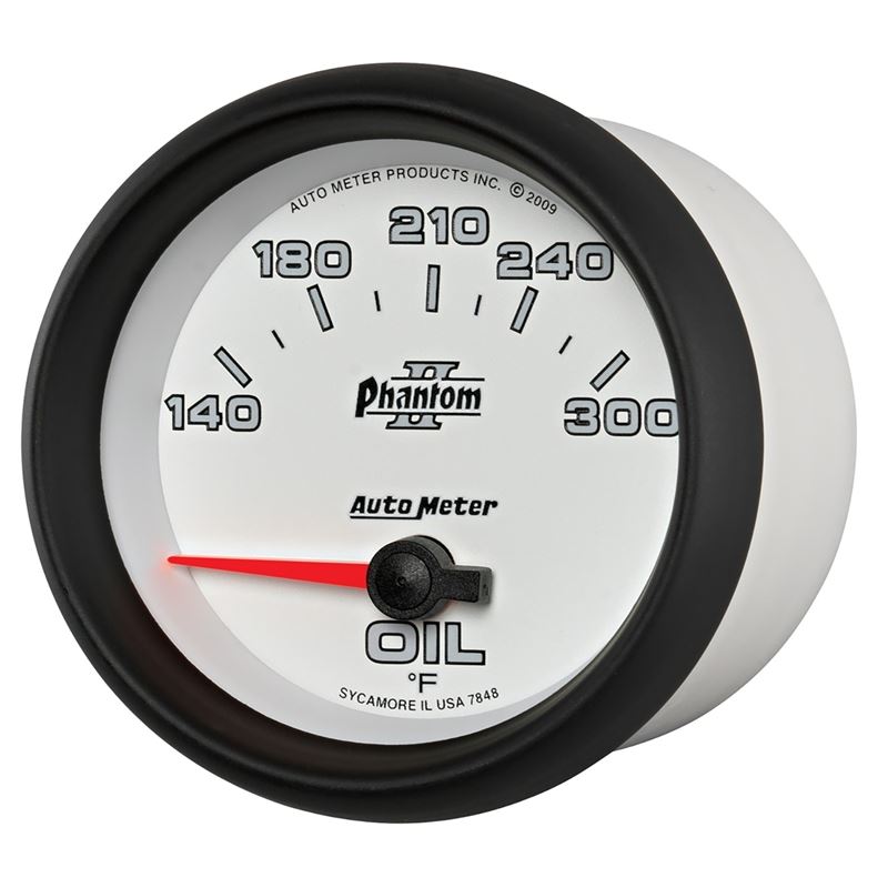 AutoMeter Phantom II 2 5/8in 140-300 Degree F Short Sweep Electronic Oil Temperature Gauge (7848)