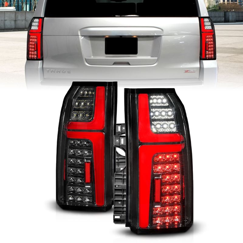 ANZO USA Sequential LED Tube Taillights Black for 15-20 Chevrolet Tahoe (311467)