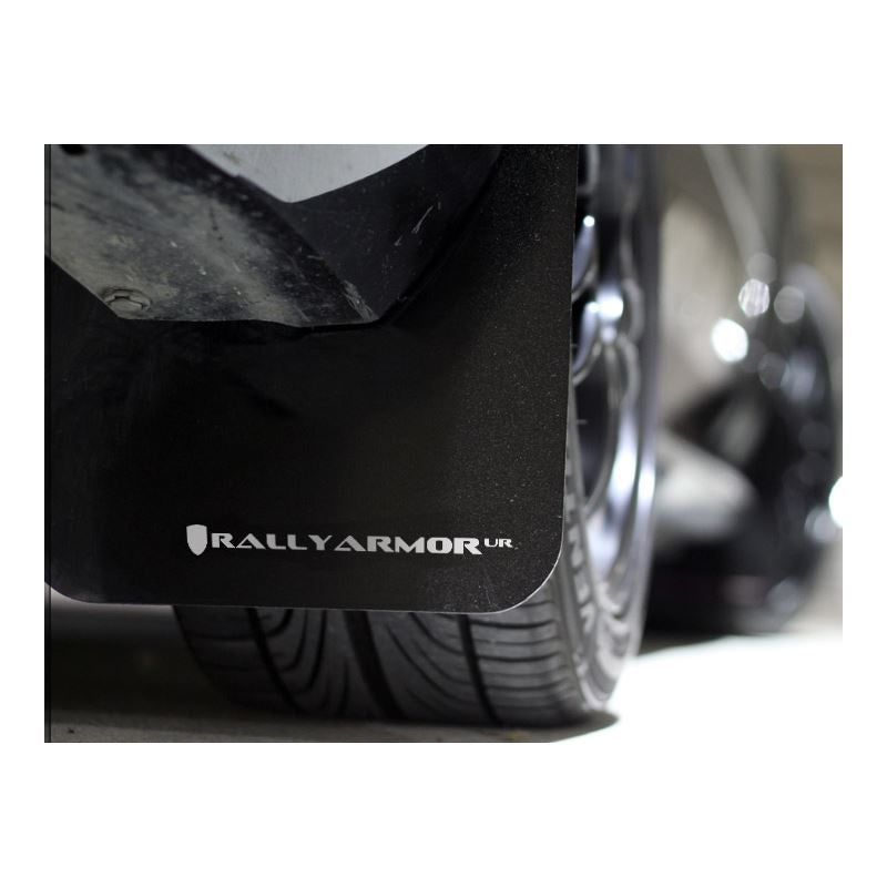 Rally Armor Black Mud Flap/White Logo for 2002-2005 Subaru Impreza (MF1-UR-BLK/WH)