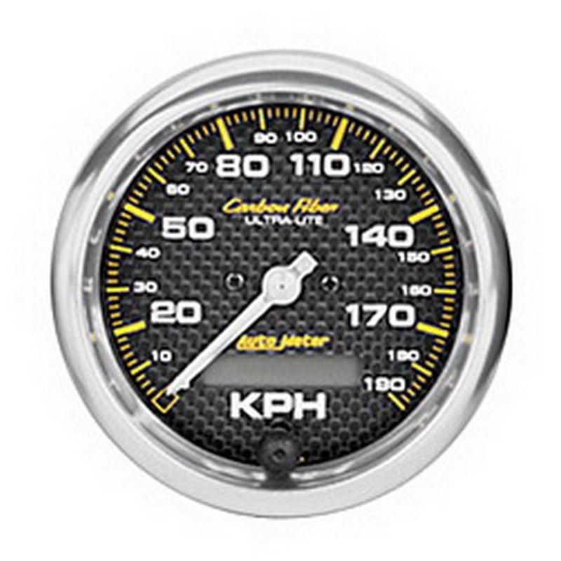 AutoMeter Carbon Fiber 85.7mm 190 KPH Range Speedometer Elect. Programmable Gauge (4787-M)