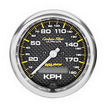 Load image into Gallery viewer, AutoMeter Carbon Fiber 85.7mm 190 KPH Range Speedometer Elect. Programmable Gauge (4787-M)