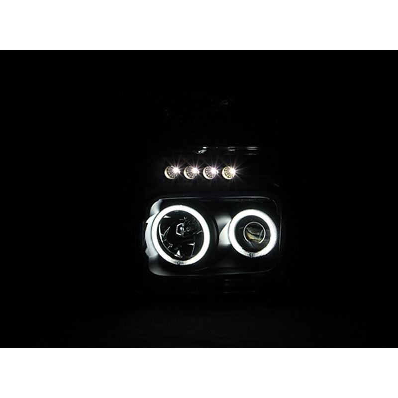 ANZO USA 2008-2010 Ford F-250 Projector Headlights w/ Halo Black (CCFL) (111168)