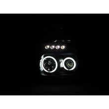 Load image into Gallery viewer, ANZO USA 2008-2010 Ford F-250 Projector Headlights w/ Halo Black (CCFL) (111168)