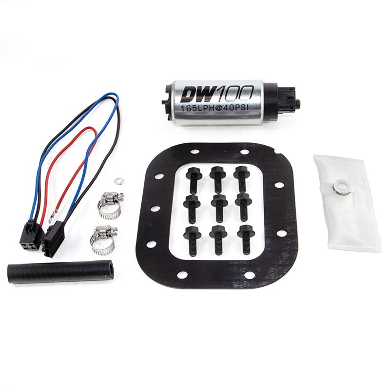 Deatschwerks DW100 series, 165lph in-tank fuel pump w/ install kit (9-101-1028)