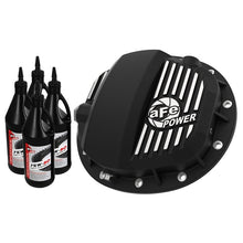 Load image into Gallery viewer, aFe Pro Series Dana 30 Front Differential Cover Black w/Machined Fins and Gear Oil(46-71141B)