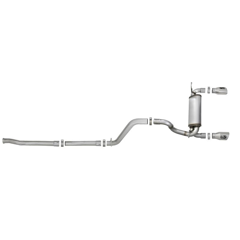 aFe Rebel Series 2-1/2 IN 409 Stainless Steel Cat-Back Exhaust w/ Polished Tips (49-48076-P)