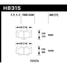 Load image into Gallery viewer, Hawk Performance LTS Brake Pads (HB315Y.669)