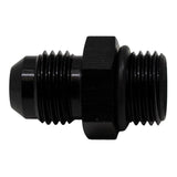 DeatschWerks 6AN ORB Male to 6AN Male Flare Adapter (Incl O-Ring) - Anodized Matte Black(6-02-0404-B)