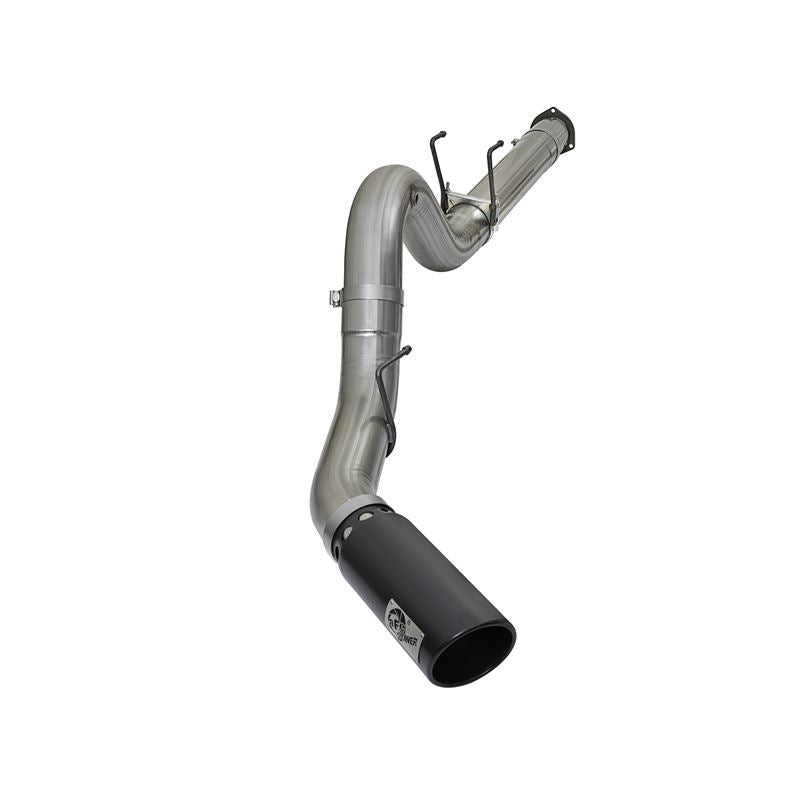 aFe Large Bore-HD 5 IN 409 Stainless Steel DPF-Back Exhaust System w/Black Tip (49-43090-B)