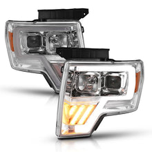 Load image into Gallery viewer, ANZO USA Projector Headlight Set, Clear Lens, Chrome w/Amber Housing, Pair, (111446)