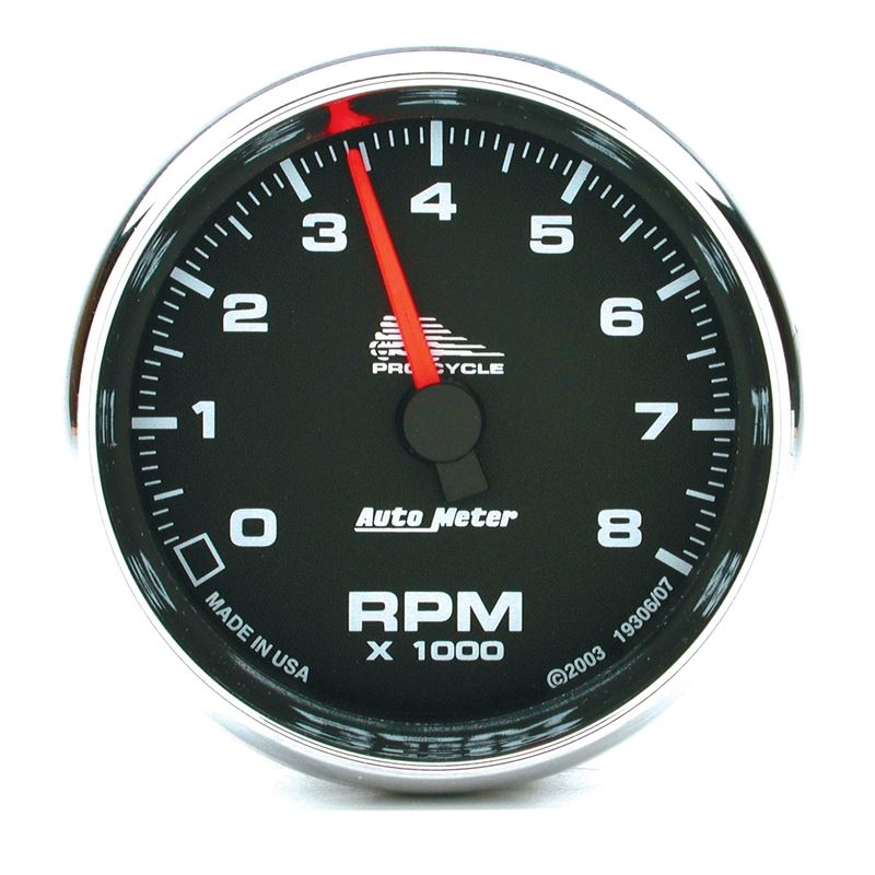 AutoMeter Pro-Cycle Gauge Tach 2 5/8in 8K Rpm 2and4 Cylinder Black (19306)