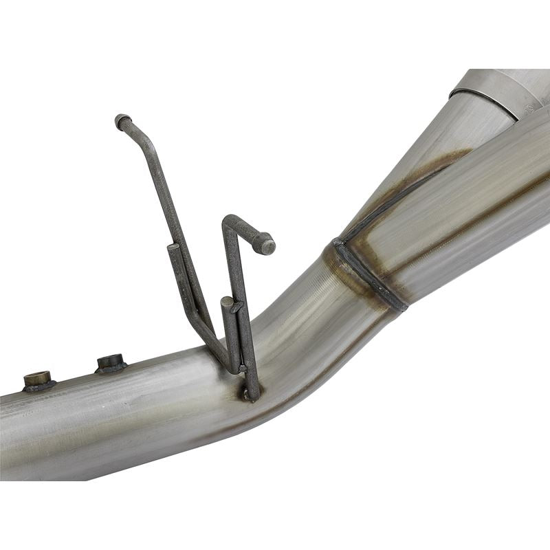 aFe Large Bore-HD 4 IN 409 Stainless Steel DPF-Back Exhaust System w/Dual Black Tips (49-44086-B)