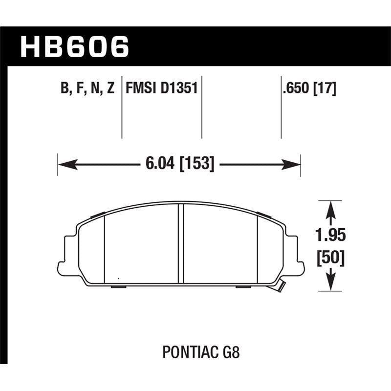 Hawk Performance HPS 5.0 Brake Pads (HB606B.650)