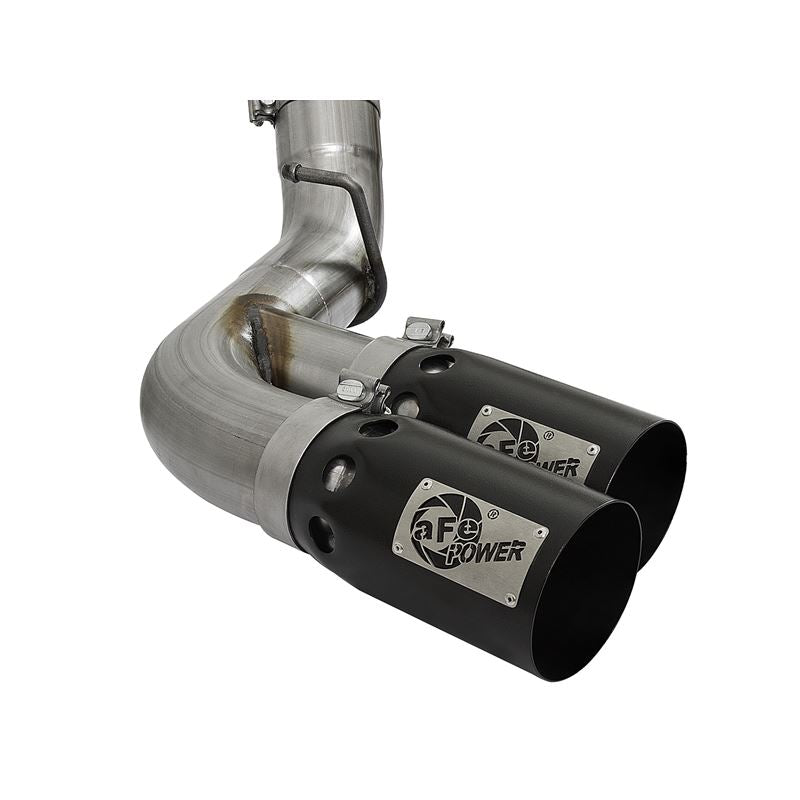 aFe Rebel XD 4 IN 409 Stainless Steel DPF-Back Exhaust w/Dual Black Tips (49-44089-B)