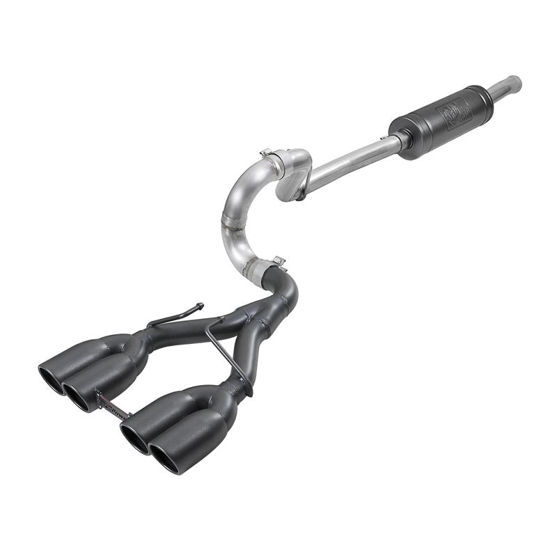 aFe Rebel Series 2-1/2 IN 304 Stainless Steel Cat-Back Exhaust System w/ Black Tip (49-38071-B)