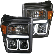 Load image into Gallery viewer, ANZO USA 2011-2015 Ford F-250 Projector Headlights w/ U-Bar Black (111292)