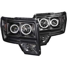 Load image into Gallery viewer, ANZO USA 2009-2014 Ford F-150 Projector Headlights w/ Halo Black (CCFL) (111161)