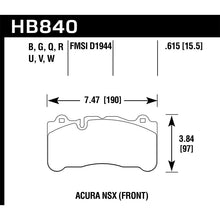 Load image into Gallery viewer, Hawk Performance DTC-50 Brake Pads (HB840V.615)