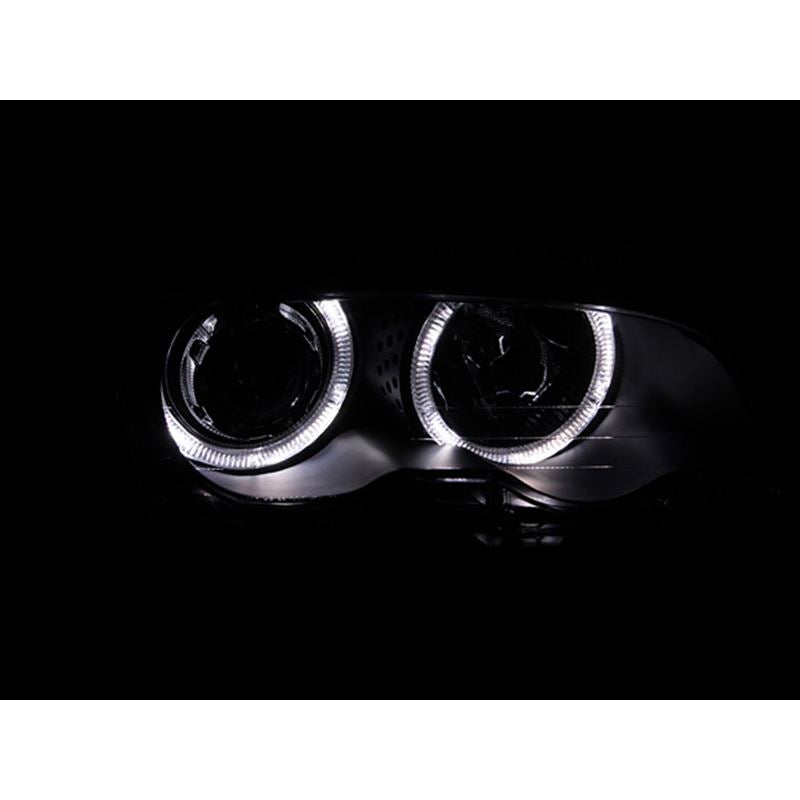 ANZO USA 1999-2001 BMW 3 Series E46 Projector Headlights w/ Halo Black (121015)