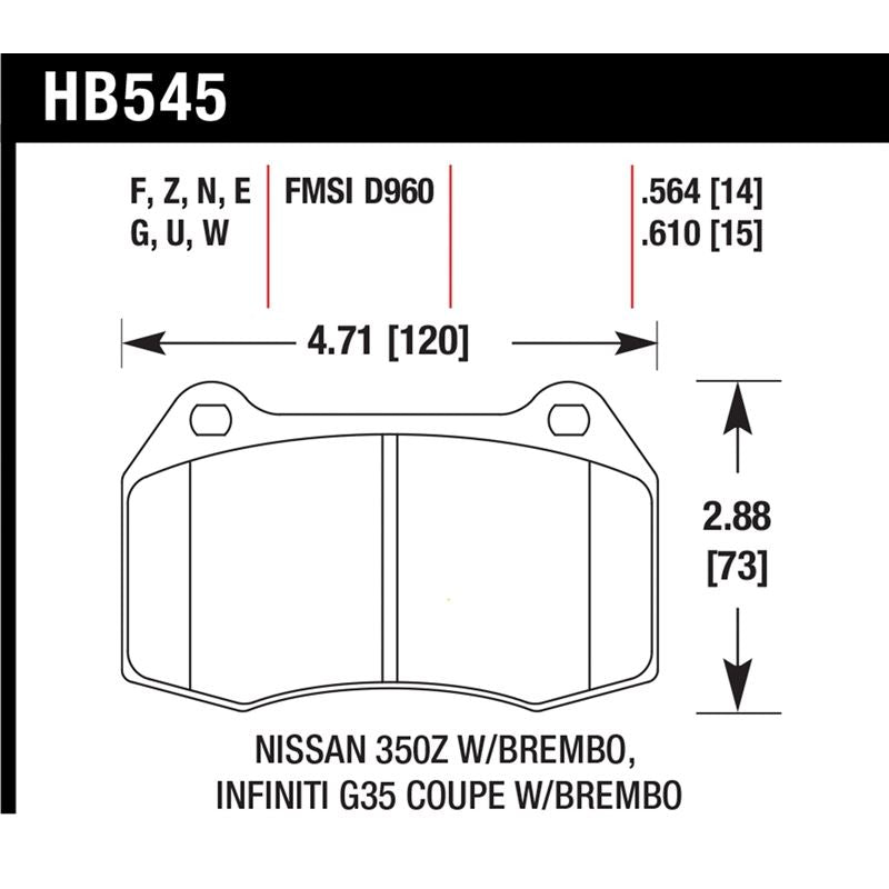 Hawk Performance DTC-60 Brake Pads (HB545G.663)