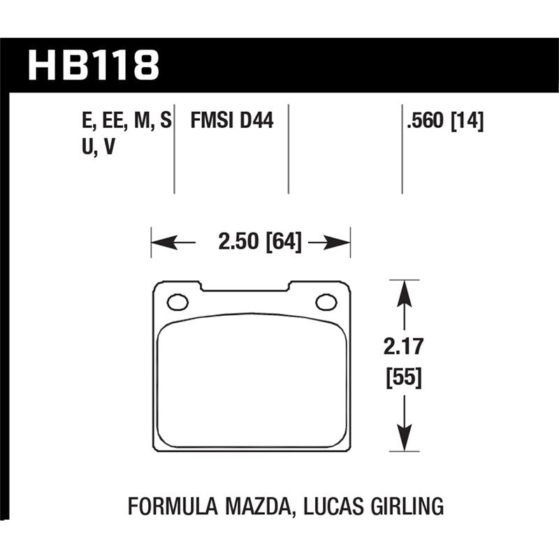 Hawk Performance Black Brake Pads (HB118M.560)