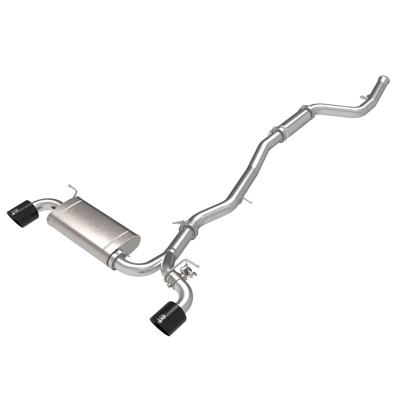 Takeda 3 IN to 2-1/2 IN 304 Stainless Steel Cat-Back Exhaust System w/ Black Tip for 2021-2021 Toyota GR Supra(49-36050-B)