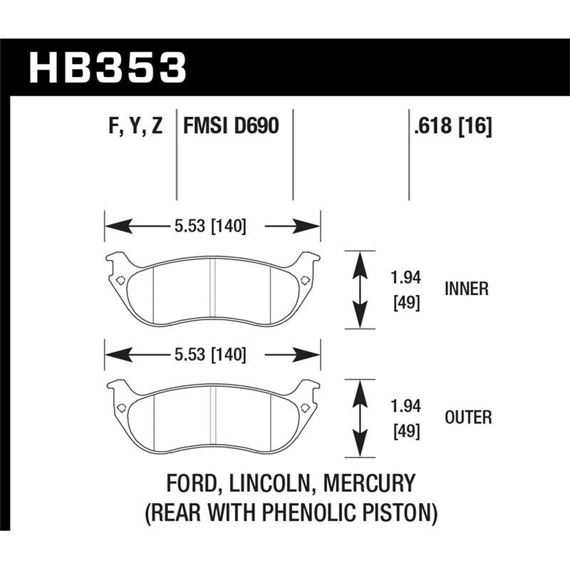 Hawk Performance LTS Brake Pads (HB353Y.618)