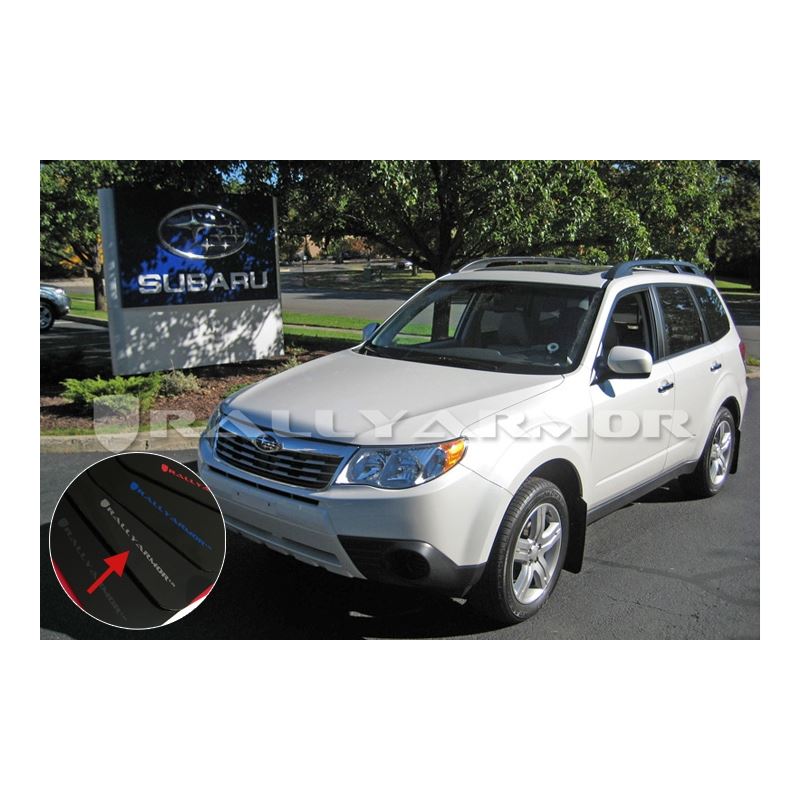 Rally Armor Black Mud Flap/Silver Logo for 2009 Subaru Forester (MF11-UR-BLK/SIL)