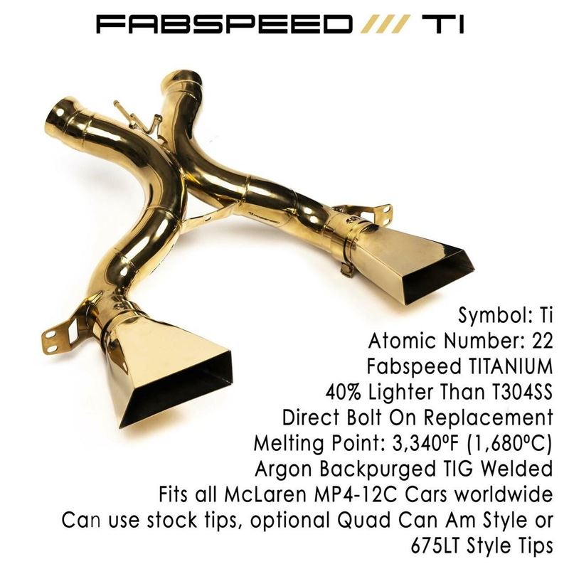 Fabspeed MP4-12C Supreme Titanium X-Pipe Exhaust System (11-14) (FS.MCL.12C.GLDTI.QP)