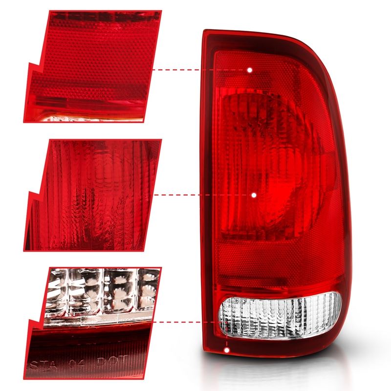 ANZO USA Tail Light Assembly, Red/Clear Lens, OE Replacement, (311307)