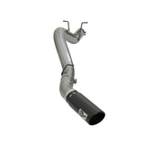 aFe Large Bore-HD 4 IN 409 Stainless Steel DPF-Back Exhaust System w/Black Tip (49-44085-B)